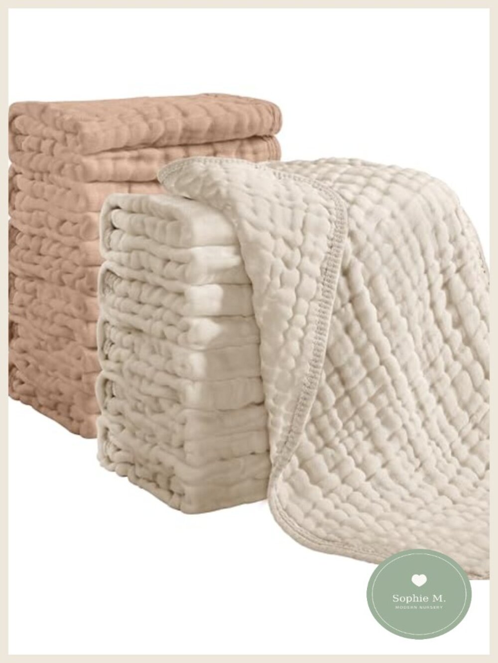 Muslin Burp Cloths 12 Pack Cotton Absorbent Baby Shower Gift